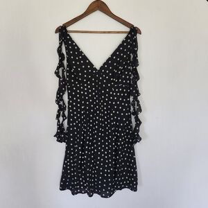 Isalis Navy Blue Polka Dot Mini Dress Size L